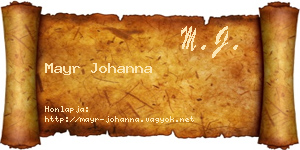 Mayr Johanna névjegykártya